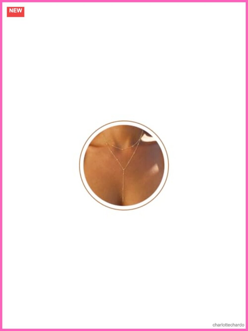 14k Gold Plated Y-Shaped Lariat Necklace with Beaded Chain